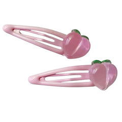 Peach Hair Clips 4 Pcs Set