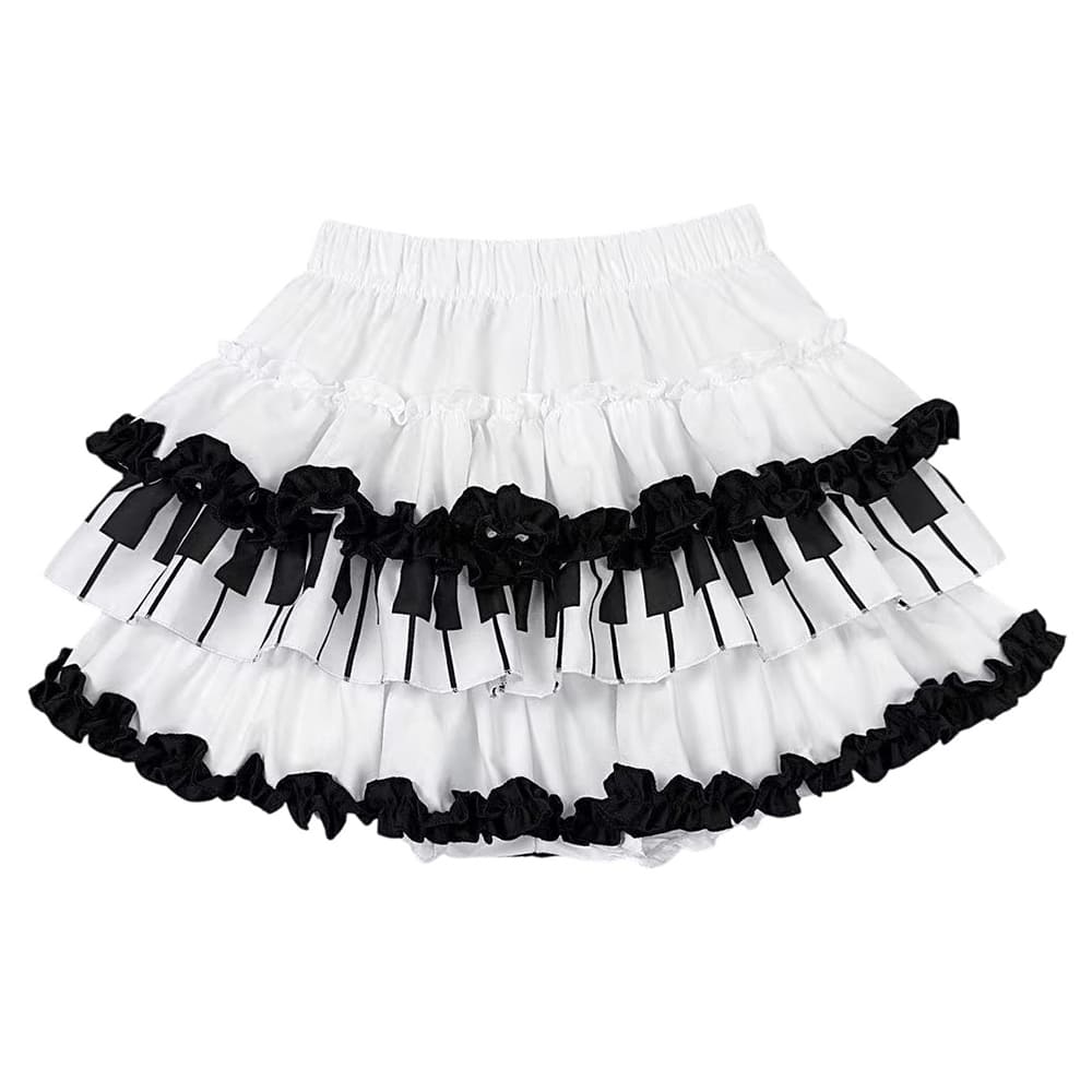 Play Me Something Piano Ruffle Mini Skirt