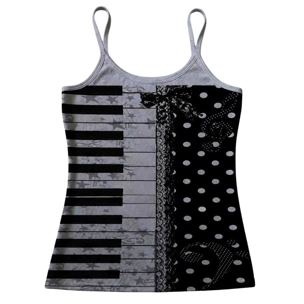 Piano Key Print Tank Top