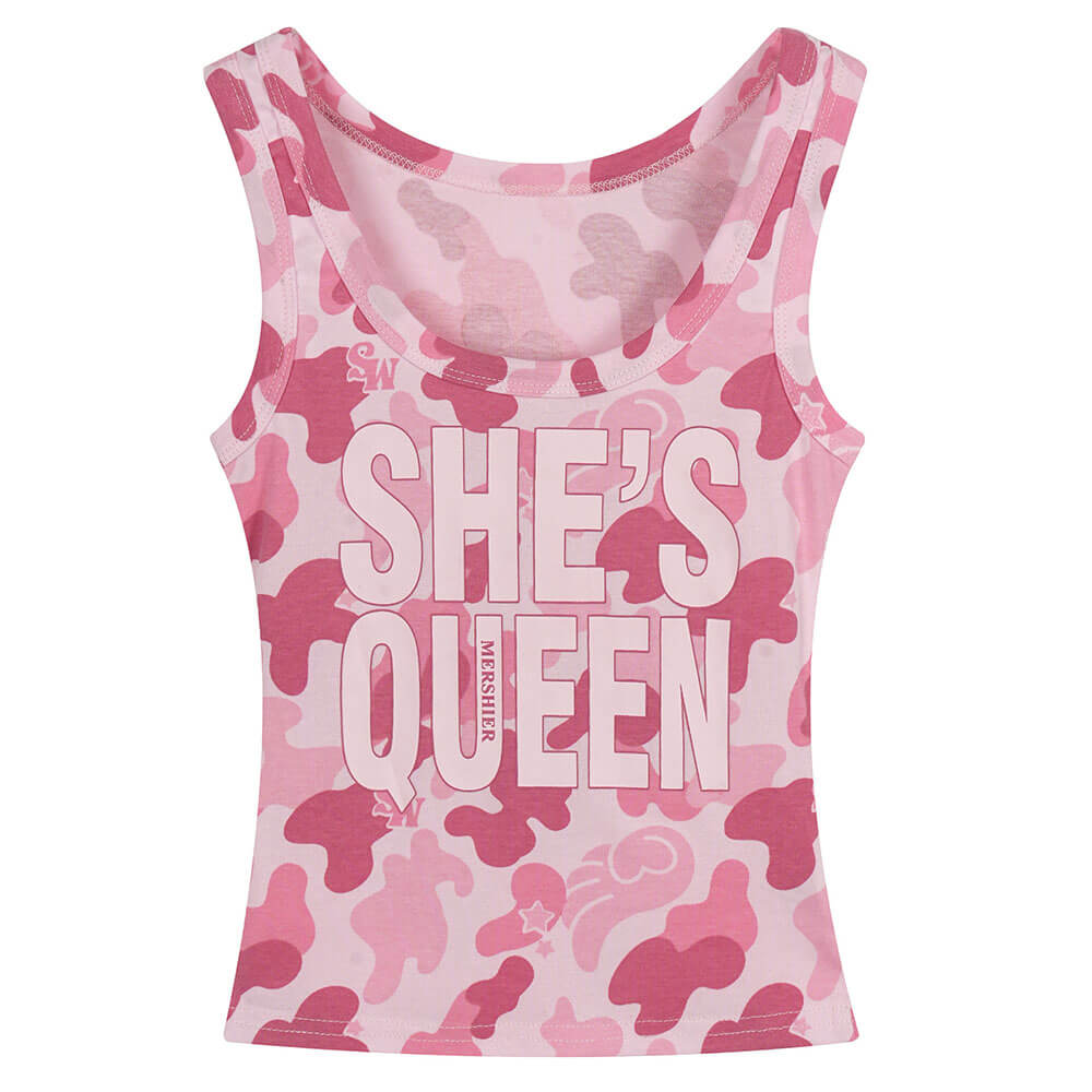 She's Queen Pink Camo Tank Top