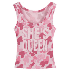 She's Queen Pink Camo Tank Top