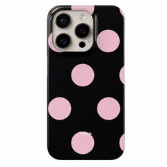 Pink & Black Polka Dot iPhone Case