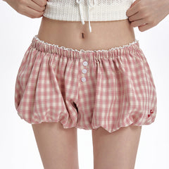 Pink Gingham Ballon Shorts