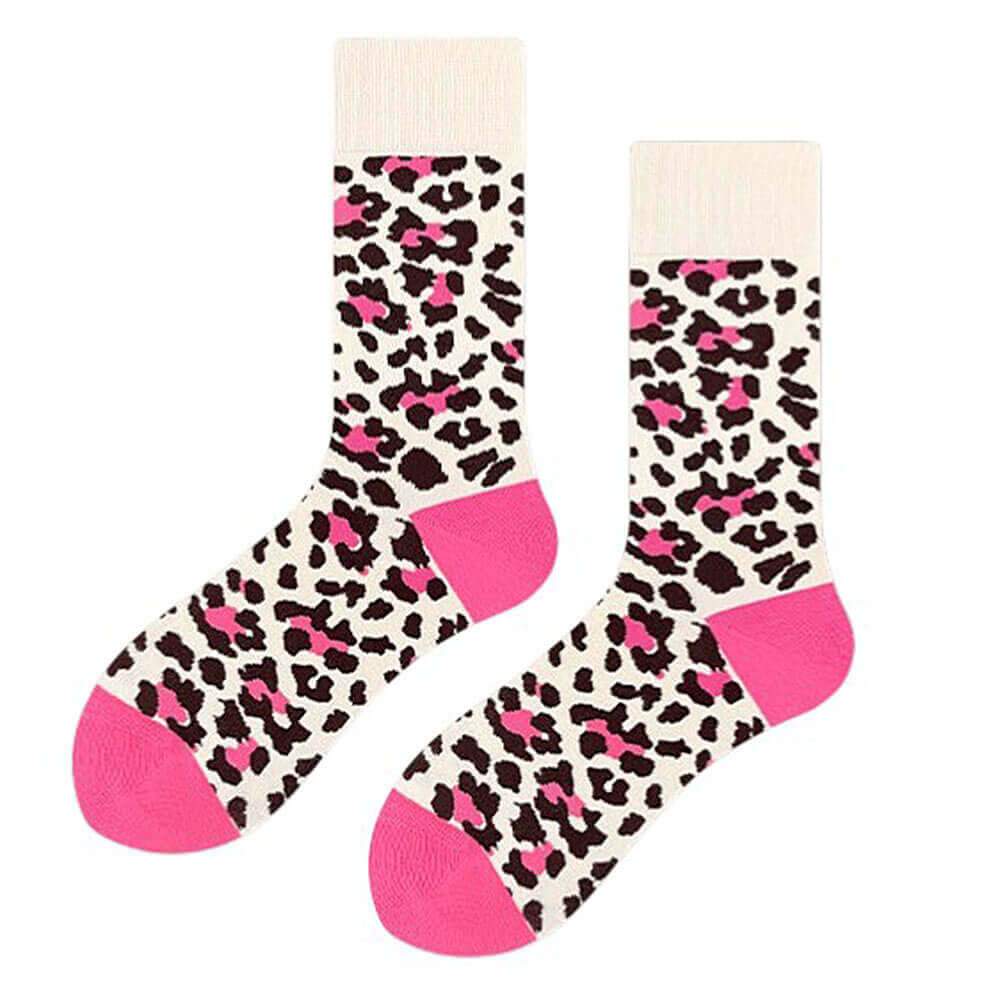 Pink Leopard Pattern Socks