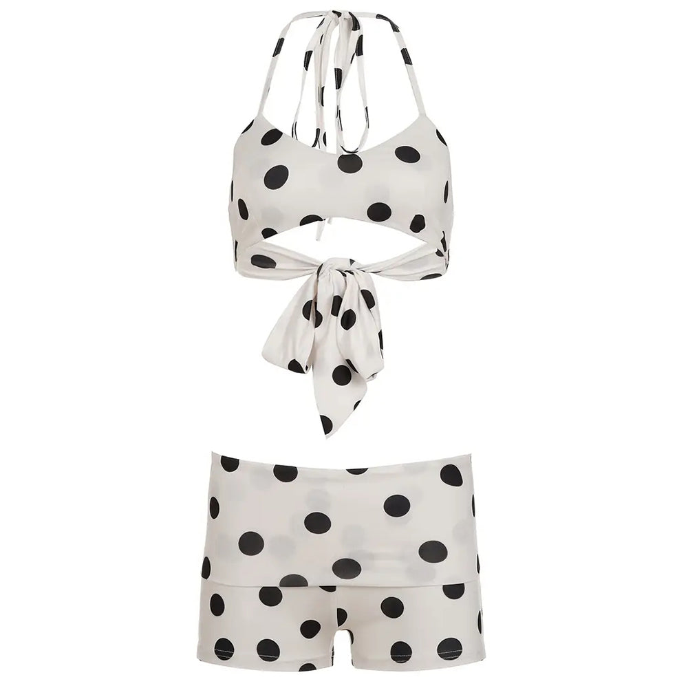 French Summer Polka Dot Bikini Set