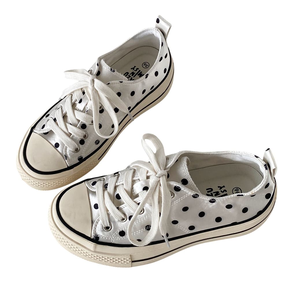 French Girl Polka Dot Canvas Shoes