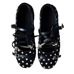 Paris Stories Polka Dot Lace Ballet Flats