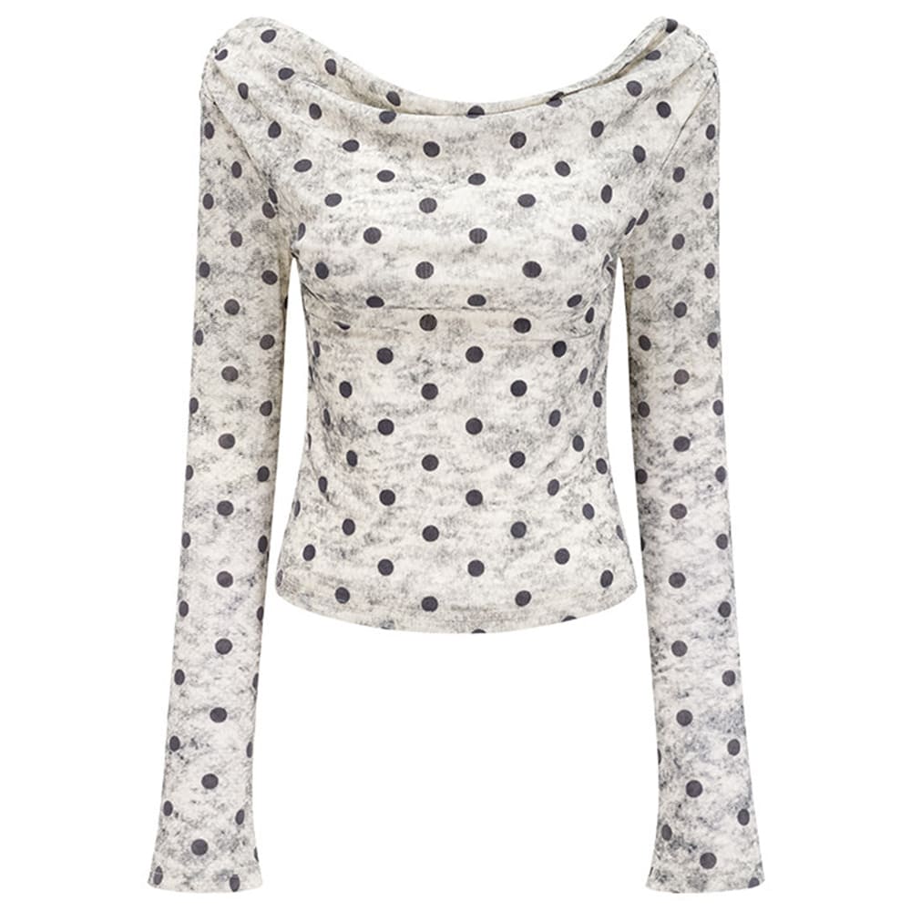 Polka Dot Off Shoulder Bardot Top