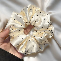 Polka Dot Satin Scrunchie