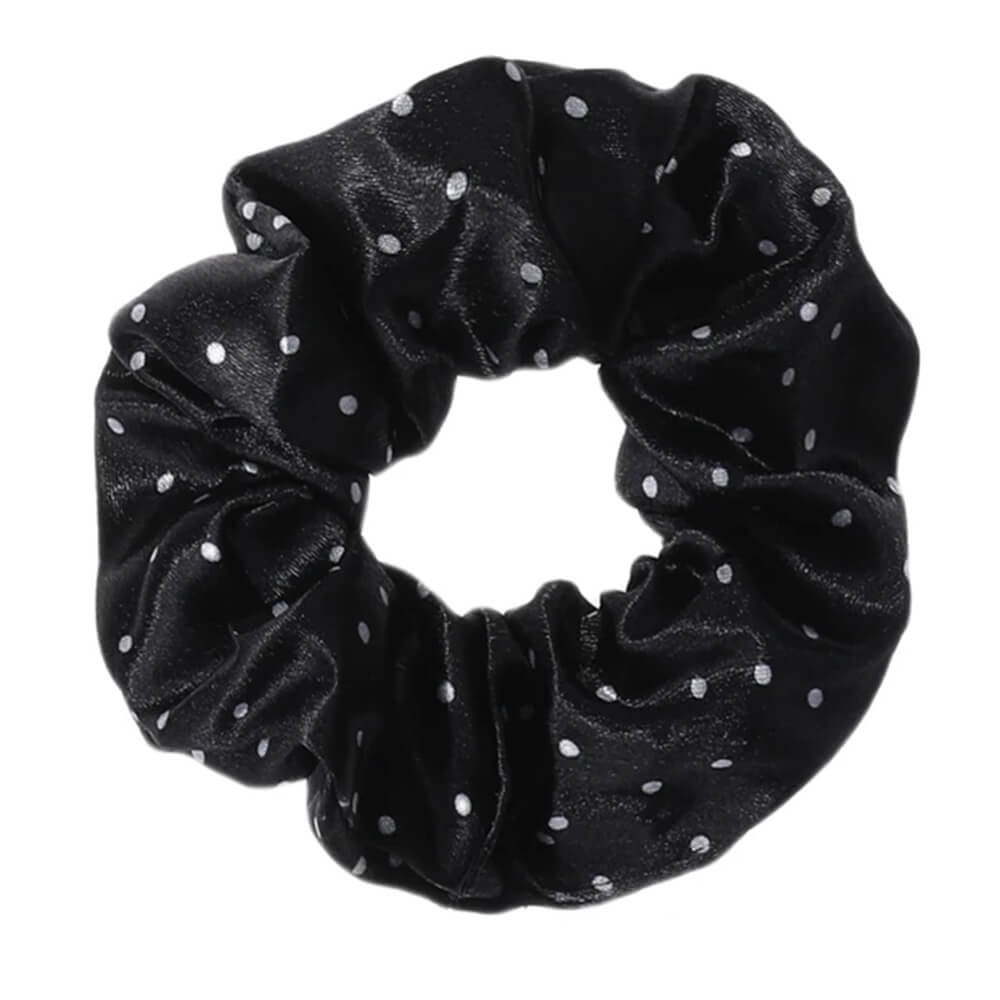 Polka Dot Satin Scrunchie