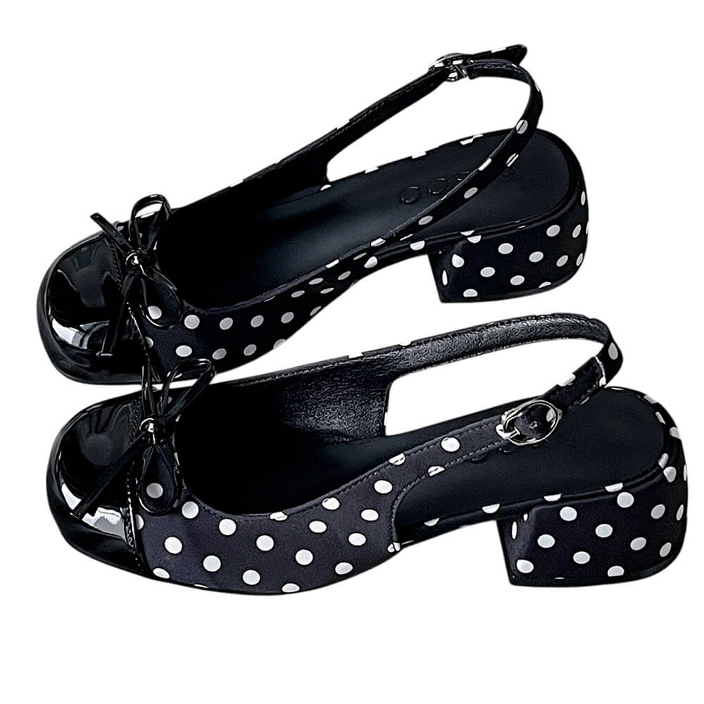 Princess Mood Polka Dot Slingback Sandals