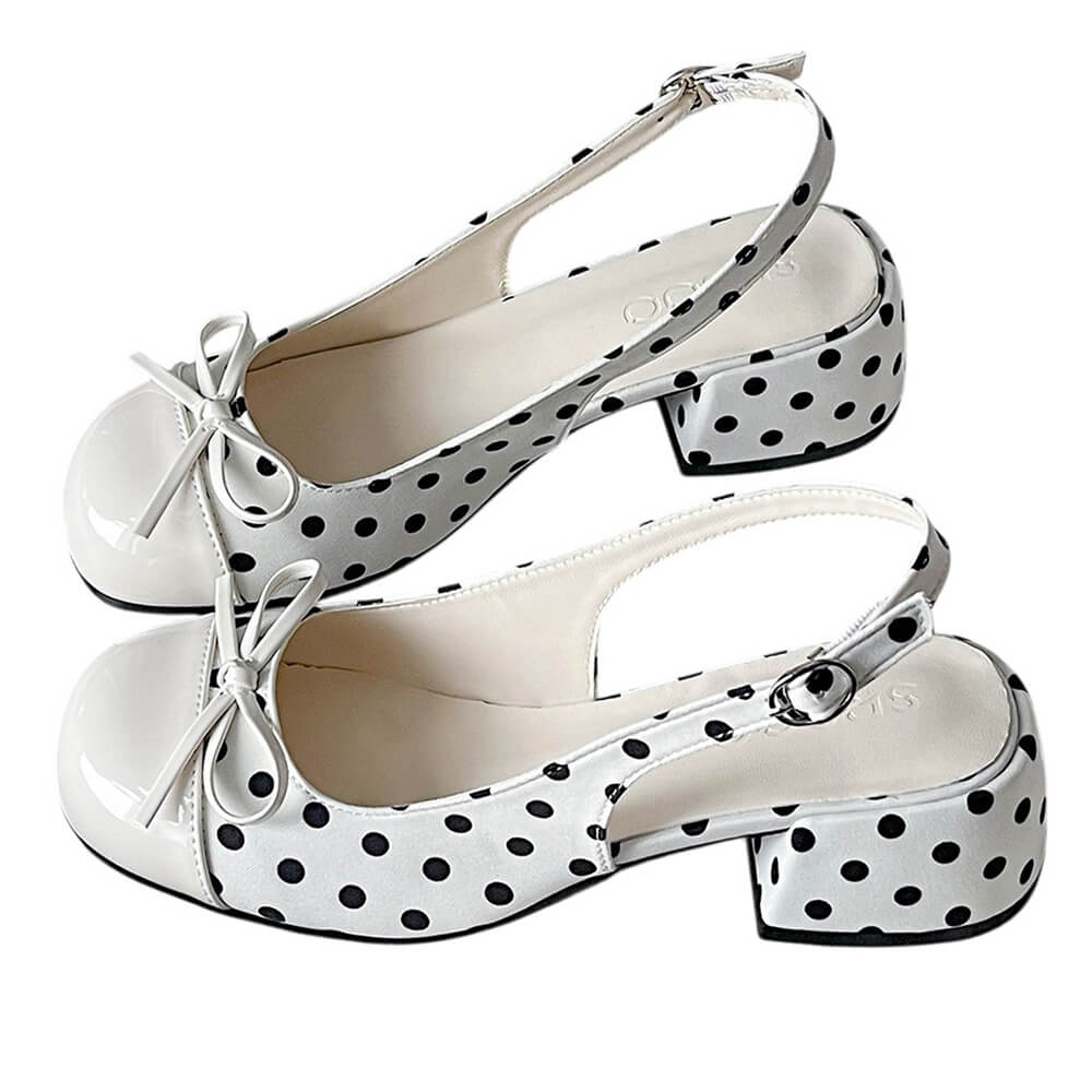 Princess Mood Polka Dot Slingback Sandals
