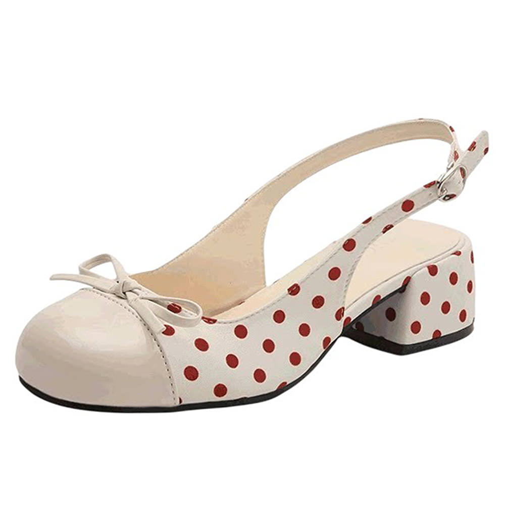 Princess Mood Polka Dot Slingback Sandals