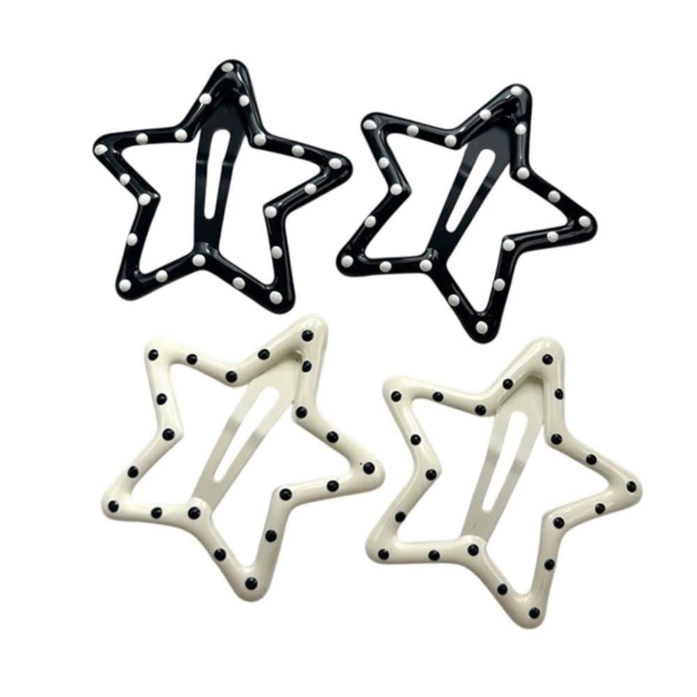 Polka Dot Star 4 pcs Hair Clip Set