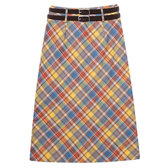 Preppy Colorful Plaid Maxi Skirt