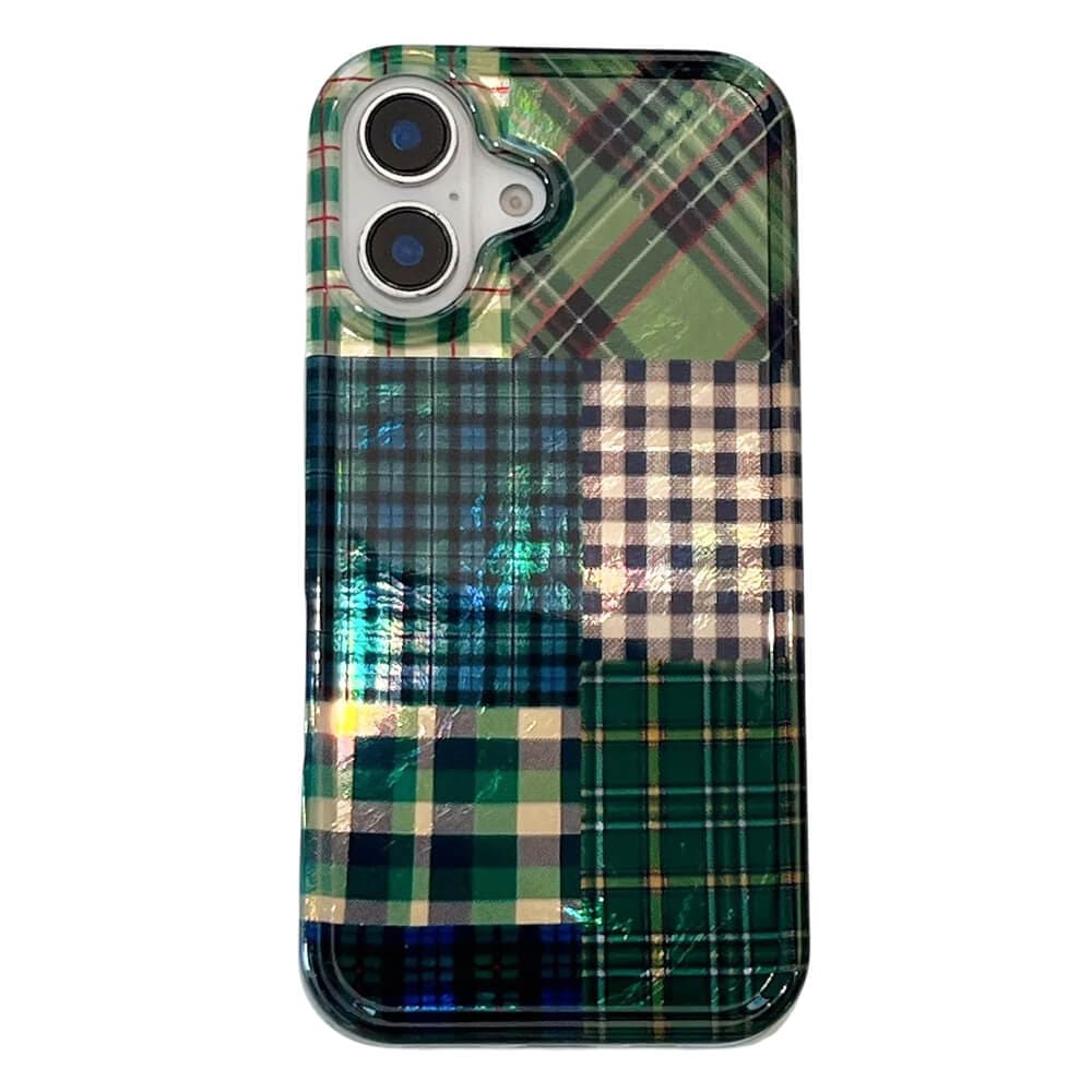 Preppy Green Patchwork iPhone Case