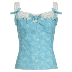 Princess Lace Cami Top in Blue