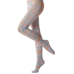 Purple Check Pattern Tights