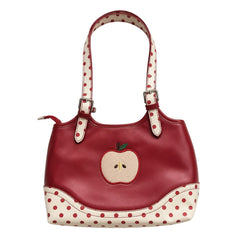 Red Apple Polka Dot Clear Pocket Handbag