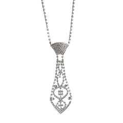 Rhinestone Tie Shaped Necklace