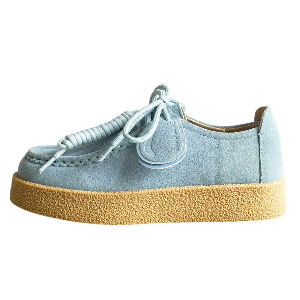 Round Toe Suede Platform Lace Up Shoes