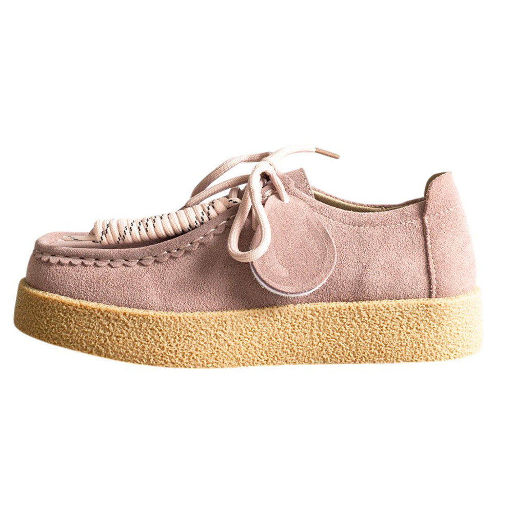 Round Toe Suede Platform Lace Up Shoes