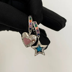 Star & Heart Rhinestone Earrings
