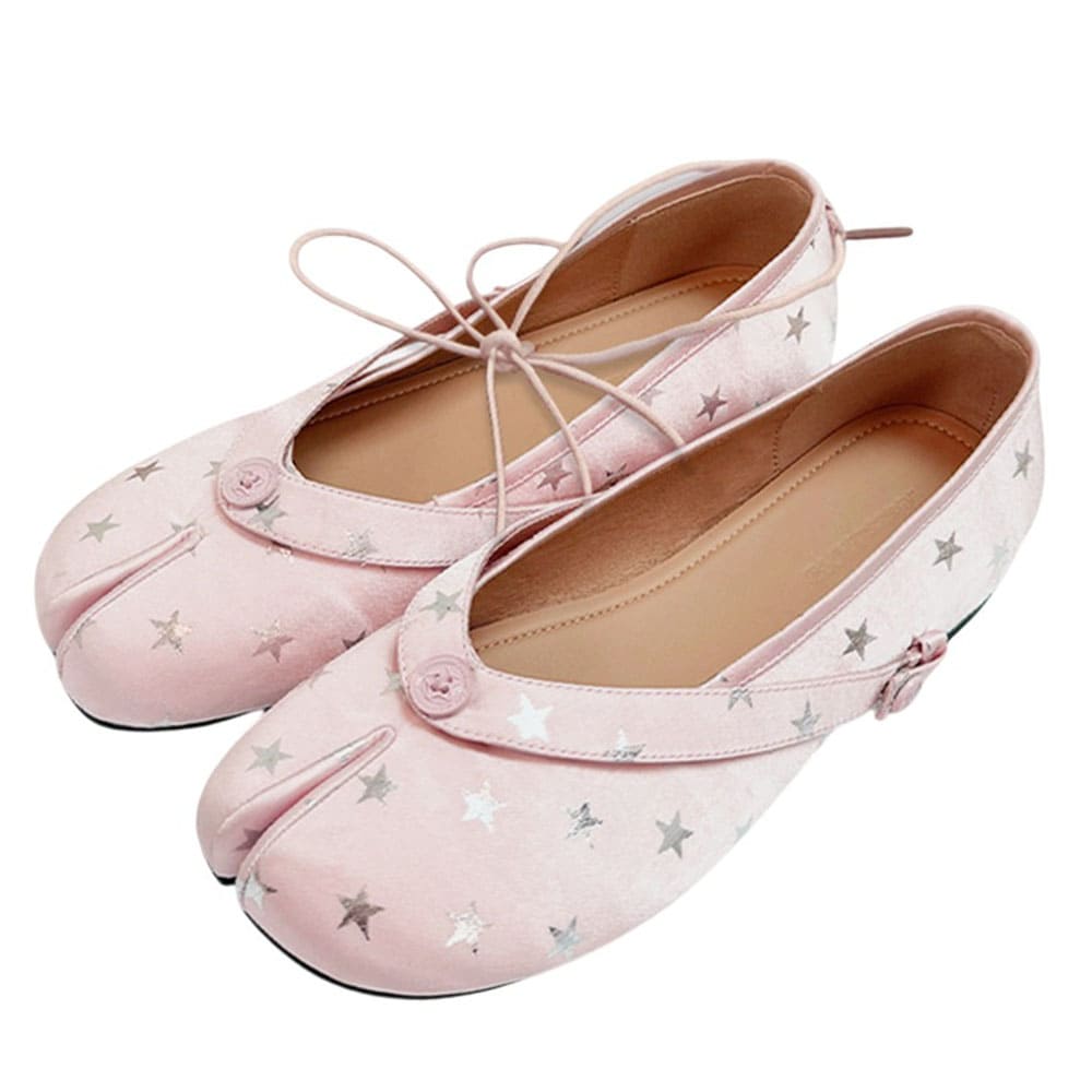 Silver Star Pink Tabi Ballet Flats