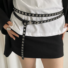 Skinny Eyelet Extra Long Belt