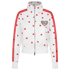 Star Girl Side Stripe Zip Sweatshirt