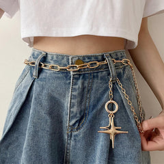 Star Pendant Chain Belt