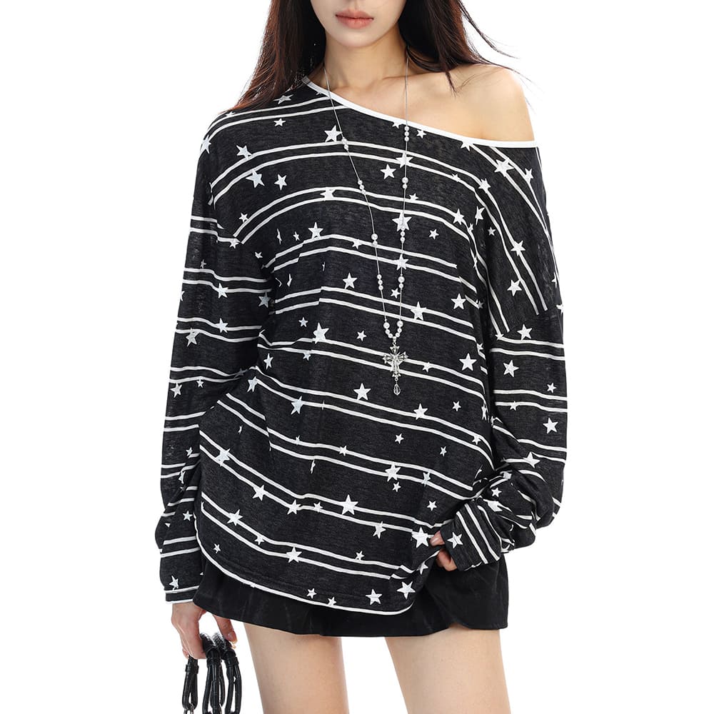 Star Print Long Sleeve T-Shirt
