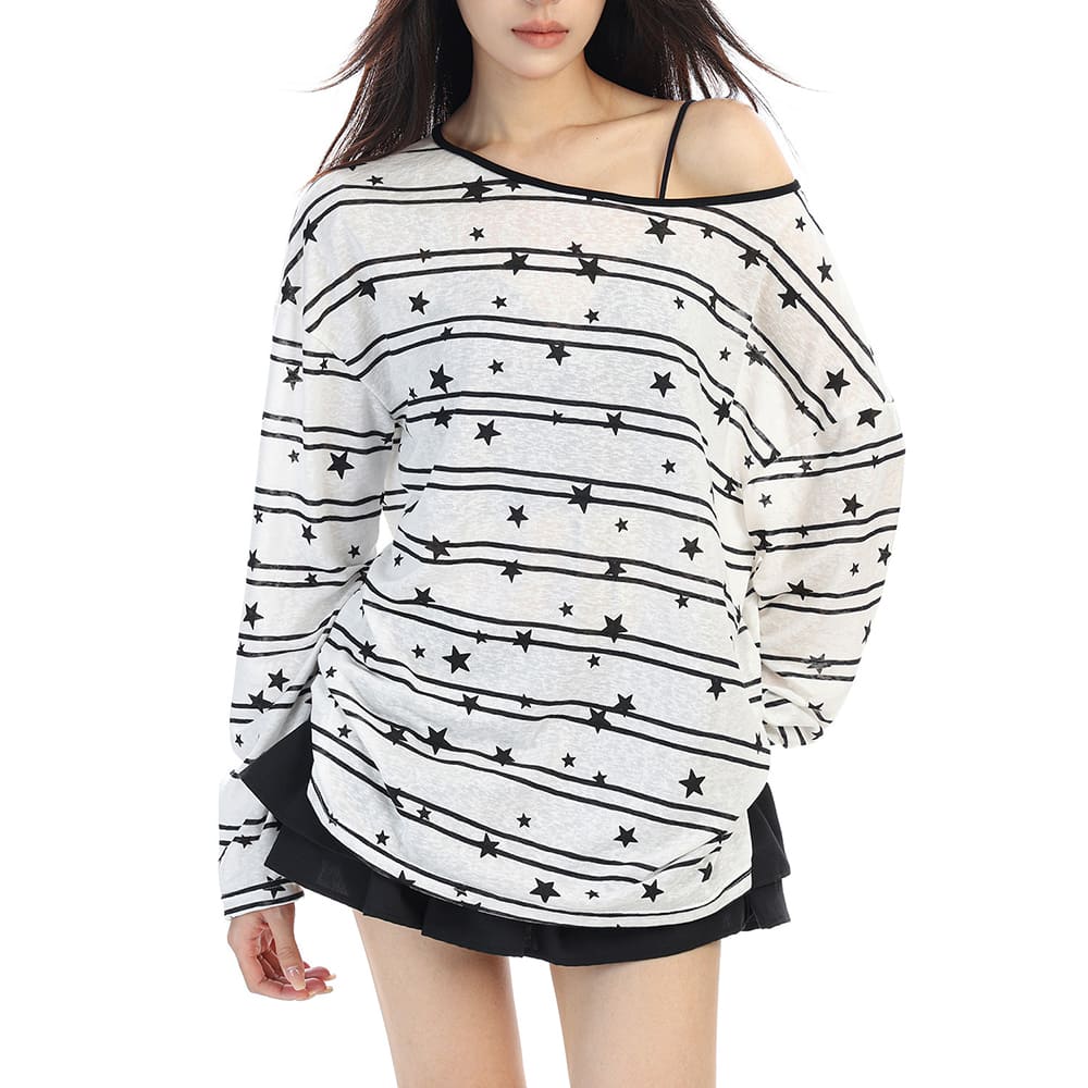 Star Print Long Sleeve T-Shirt