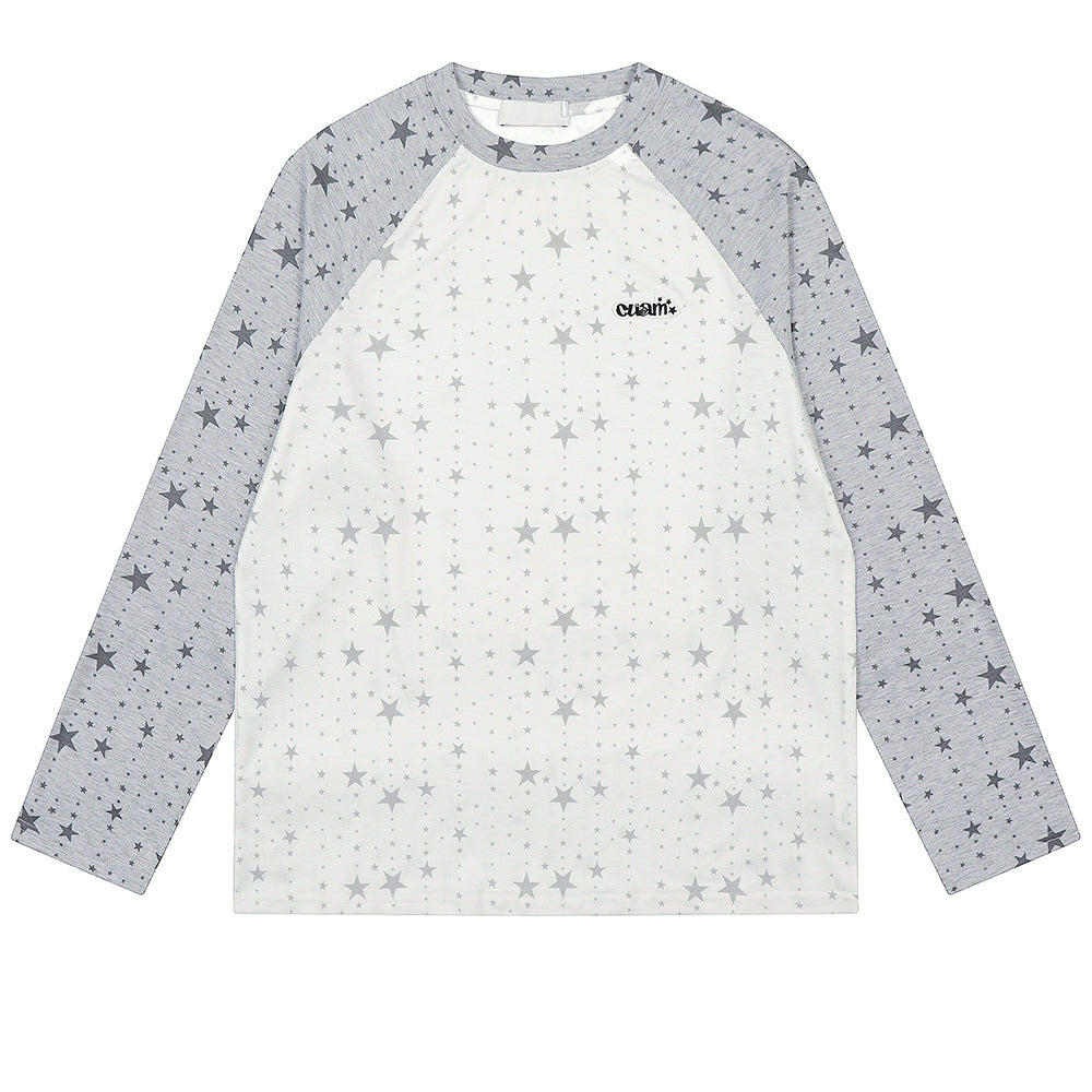 Star Print Raglan Long Sleeve Top