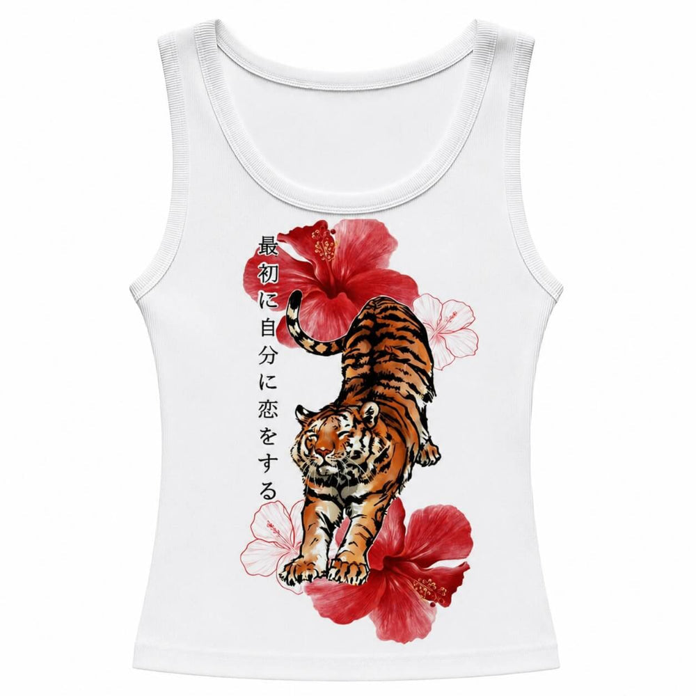 Tiger Graphic Ribbed Tank Top