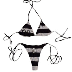 Toxic Girl Striped Bikini Set