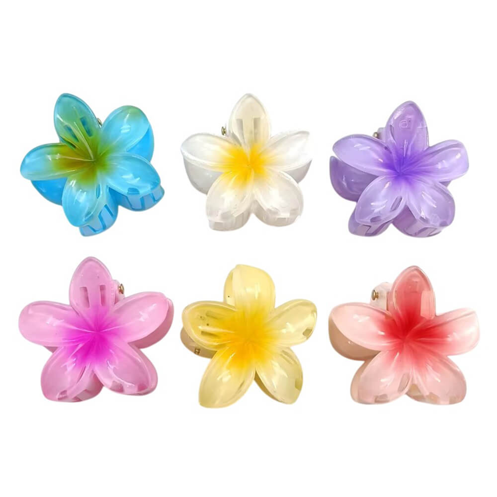 Tropical Flower 6 pcs Mini Hair Clip Set