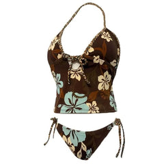 Tropical Flowers Coconut Girl Aesthetic Bikini Set