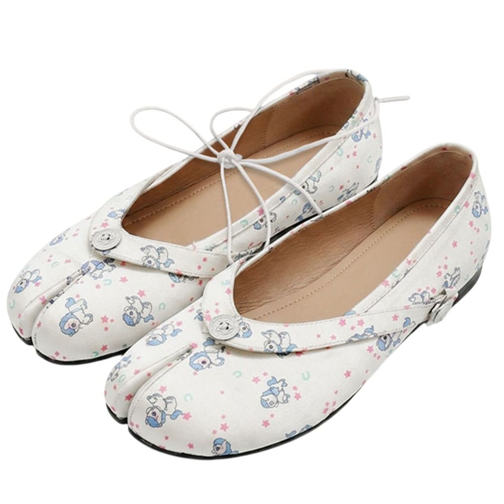 Unicorn Print Tabi Ballet Flats