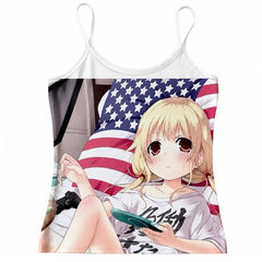 USA Flag Anime Girl Tank Top