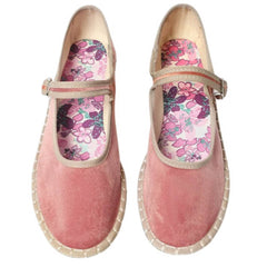 Velvet Mary Jane Flats