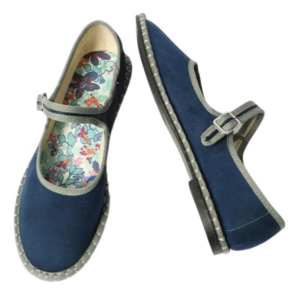 Velvet Mary Jane Flats
