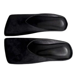 Velvet Slip On Mule Shoes