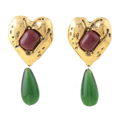Vintage Chunky Heart Earrings