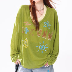 Whimsical Doodle Graphic Sweatshirt