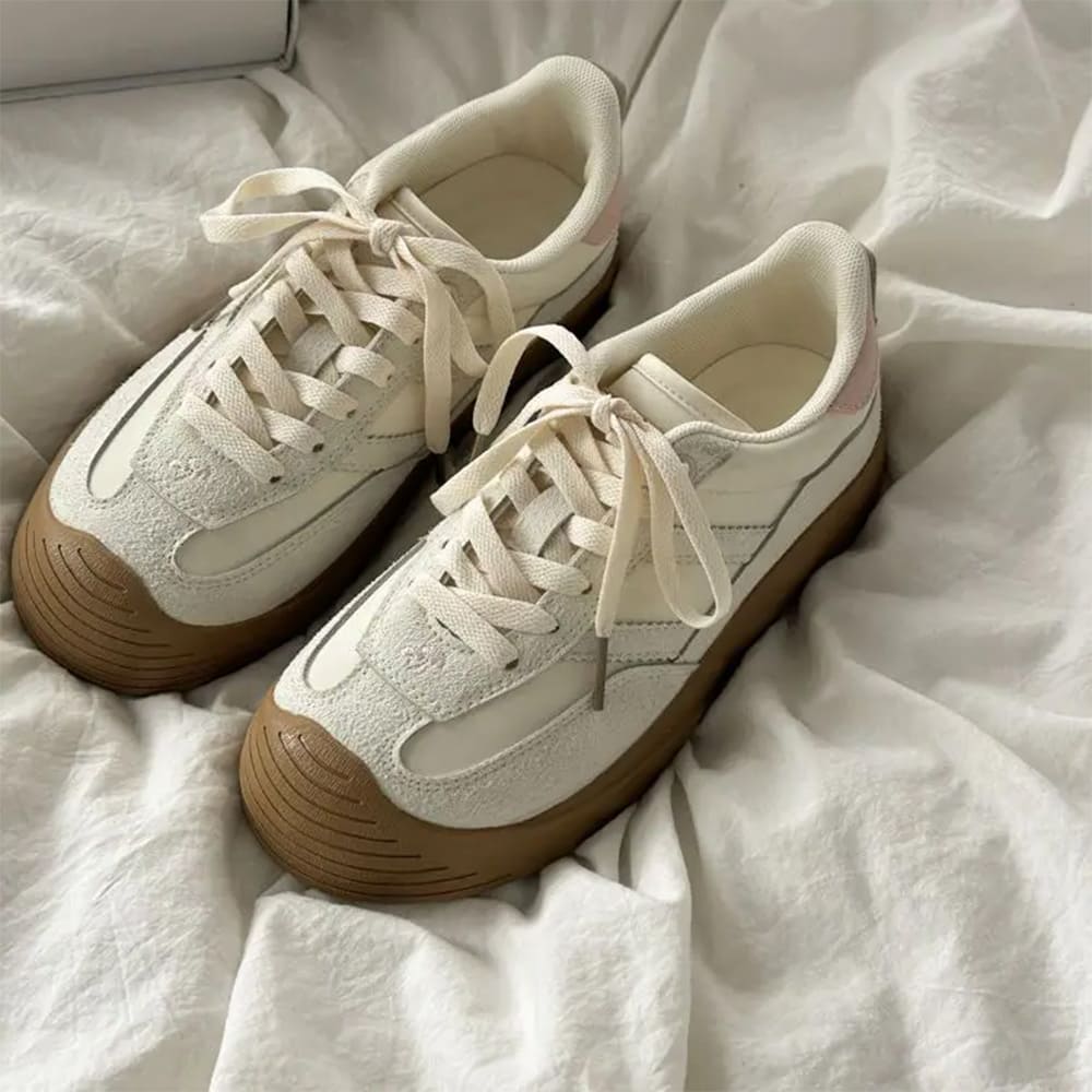 Teen Craft White & Black Stripe Sneakers