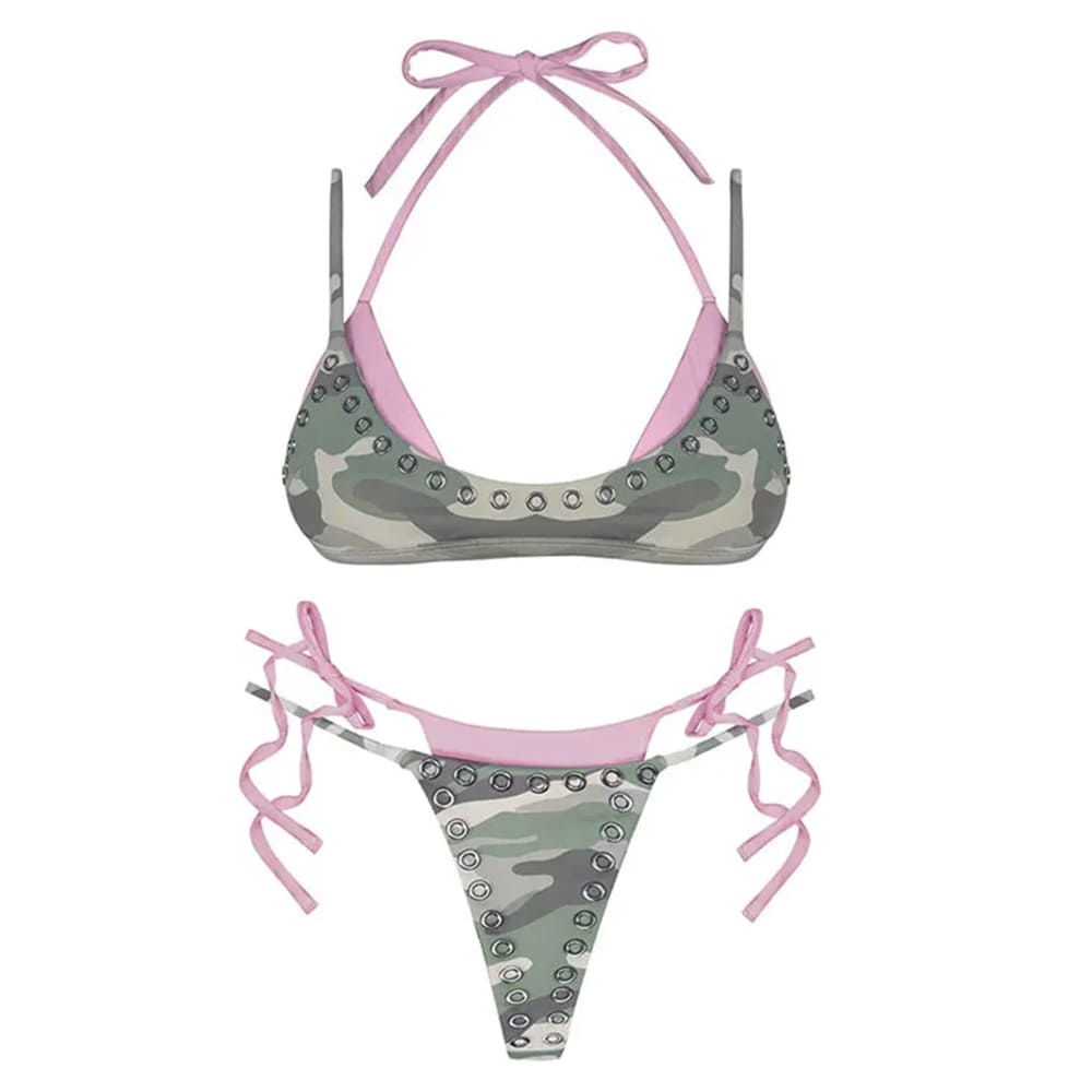 Y2K Camouflage Bikini Set