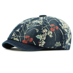 Y2K Aesthetic Floral Denim Cap