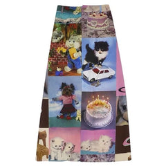 Y2K Cat Collage Midi Skirt