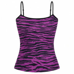 Y2K Era Purple Zebra Print Top